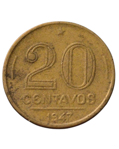 Brasil 20 Centavos 1947 - (7 perna curta)