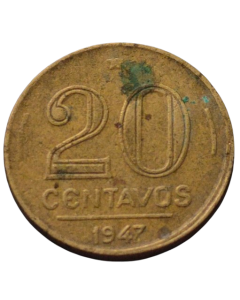 Brasil 20 Centavos 1947 - (7 perna curta)