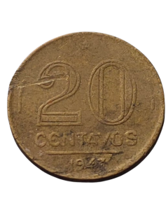 Brasil 20 Centavos 1947 - (7 perna curta)