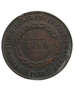 Brasil 500 Réis 1860 - Prata