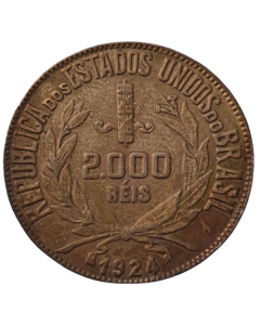 Brasil 2000 Réis 1924 - Mocinha (Prata)