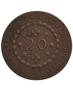 Brasil 20 Réis 1829 R  - 24 Tulipas