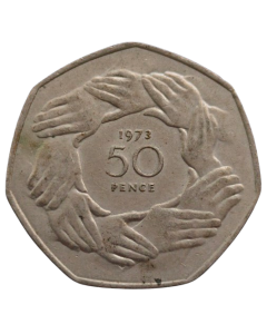 Reino Unido 50 Pence 1973 - Entrada na Comunidade Econômica Européia