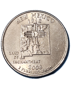 Estados Unidos ¼ dólar 2008 P ou D - New México State Quarter