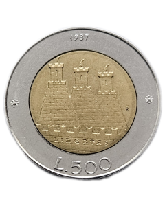 San Marino 500 Liras 1987 - Cidade de San Marino