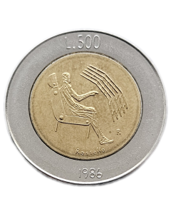 San Marino 500 Liras 1986 - Homem com Computador