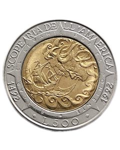 San Marino 500 Liras 1992 - 500º Aniversário - Descoberta da América