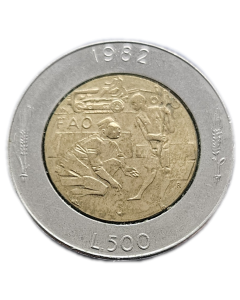 San Marino 500 Liras 1982 - Luta contra a fome FAO