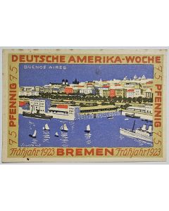 Cidade de Bremen 75 Pfennig 1922 - América/Buenos Aires