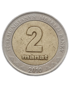 Turcomenistão 2 Manat 2010 
