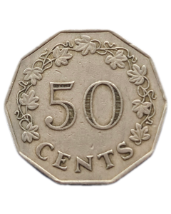 Malta 50 Cents 1972