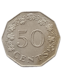 Malta 50 Cents 1972