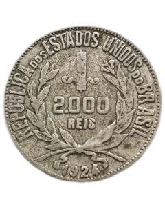 Brasil 2000 Réis 1924 - Mocinha (Prata)