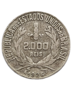 Brasil 2000 Réis 1926 - Mocinha (Prata)