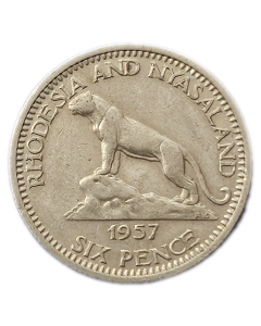 Rodésia e Niassalândia 6 Pence 1957