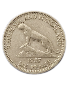 Rodésia e Niassalândia 6 Pence 1957