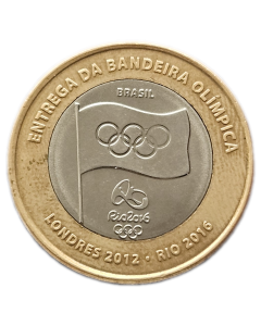 Brasil 1 Real 2012 - Entrega da bandeira olímpica, Rio 2016 