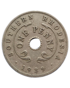 Rodésia do Sul 1 Penny 1939 - Colônia britânica