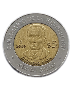 México 5 Pesos 2009 - Filomeno Mata