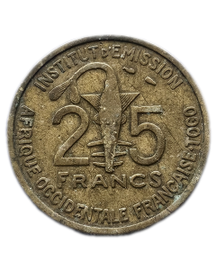 África Ocidental Francesa 25 Francos 1957 - Togo