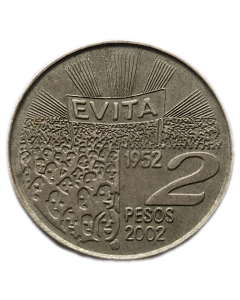 Argentina 2 Pesos 2002 - 50º aniversário - Morte de Evita Perón