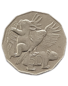 Austrália 50 Cents 2004 - Fauna Australiana - Lorikeet, Koala e Wombat