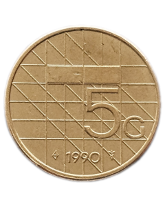 Países Baixos 5 Gulden 1990