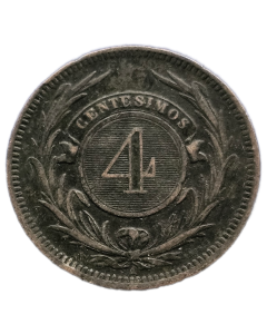Uruguai 4 Centésimos 1869 - Cunhagem A: Paris