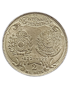 Brasil 2000 Réis 1922 - 100° Aniversário - Independência do Brasil (Prata)