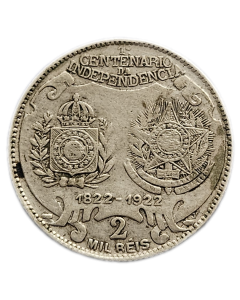 Brasil 2000 Réis 1922 - 100° Aniversário - Independência do Brasil (Prata)