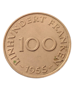 Protetorado do Sarre 100 Francos 1955 - Saarland