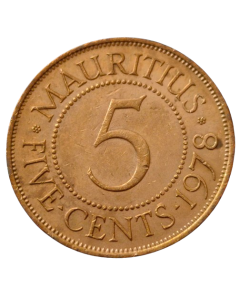 Maurício 5 Cents 1978 - Colônia Britânica