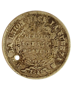 Bolívia  5 centavos 1871 (Prata)