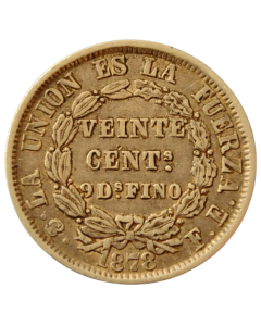 Bolívia 20 centavos 1878 (Prata)