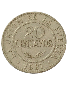 Bolívia 20 centavos 1987