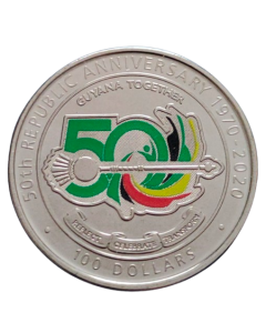 Guiana 100 dólares 2020 FC - 50º Aniversário - República da Guiana