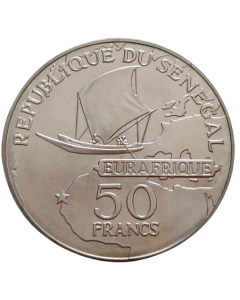 Senegal 50 francos 1975 - Léopold Sédar Senghor (Prata)