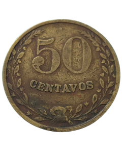 Colômbia 50 Centavos 1928  - Leprosarium Coinage 