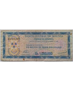 Bolivia 1 000 000 Pesos Bolivianos 1985 - Emissão Especial