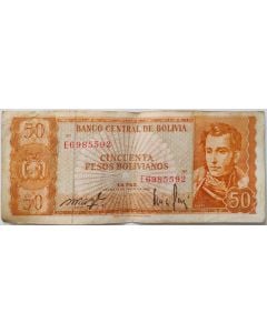 Bolívia 50 Pesos Bolivianos 1962