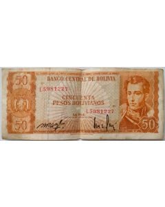 Bolívia 50 Pesos Bolivianos 1962