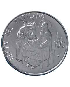 Vaticano 100 Liras 1981 - Alimenta os Famintos - Papa João Paulo II