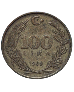 Turquia 100 liras 1989