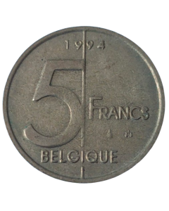 Bélgica 5 francos 1994 - Legenda em francês