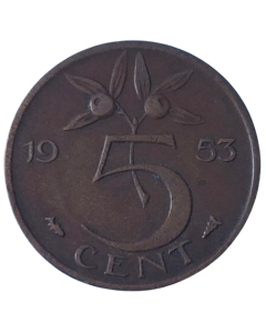Holanda 5 Cents 1953