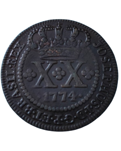 Brasil 20 Réis 1774 - 46 Pérolas - Coroa Baixa