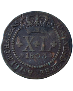 Brasil 40 réis 1803 - 48 Pérolas / Coroa Baixa