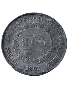 Brasil 200 Réis 1862 - Prata