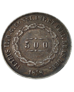 Brasil 500 Réis 1858 - Prata