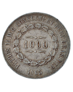 Brasil 1000 Réis 1865 - Prata